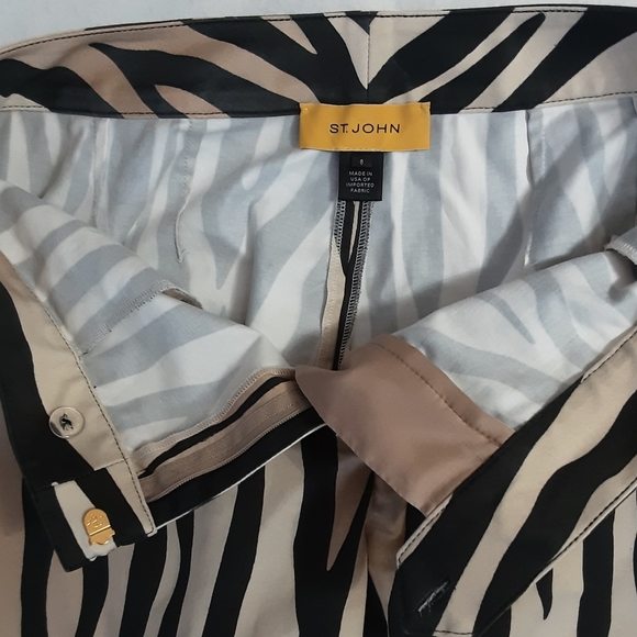 St. John Fancy Brown & Camel Animal Print Pants EMMA - Picture 5 of 7